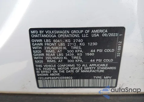 2023 Volkswagen Id.4 Awd Pro S Plus from USA, damaged, VIN 1V2JNPE85PC046802